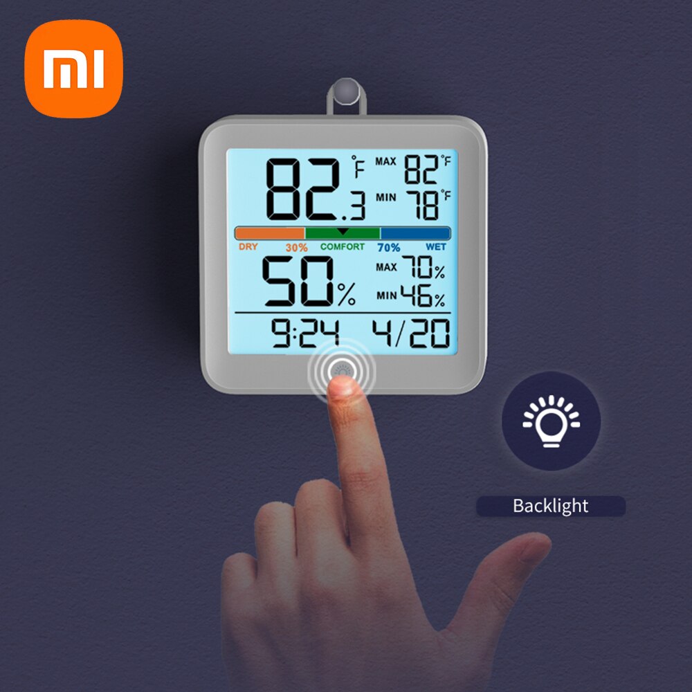 Xiaomi Mute Temperature And Humidity Clock Indoor High-precision Baby Room C/F Temperature Monitor LCD backlight Screen