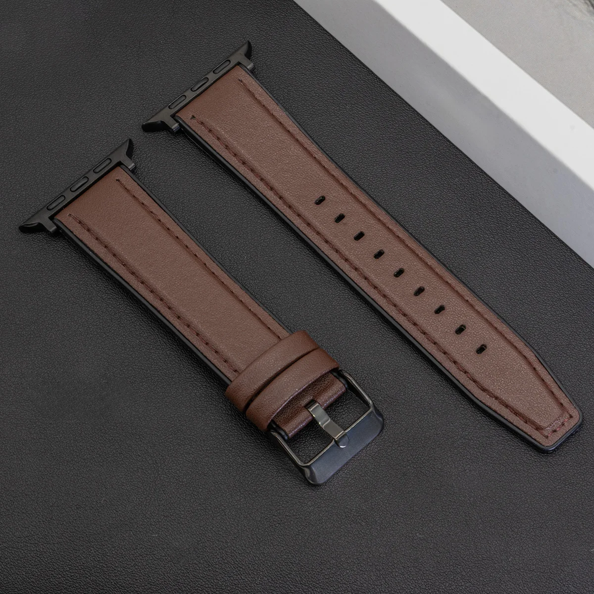voor Apple Watch Series 10 46 mm 42 mm lederen band 9 8 7 band 45 mm 41 mm SE 6 5 4 44 mm 40 mm band Iwatch Ultra 2 1 49 mm armband: M / Antieke Zwarte