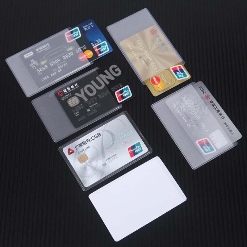 10Pcs Waterdichte Transparante Kaarthouder Plastic Card Id Houders Case Te Beschermen Creditcards Card Protector Kaarthouder