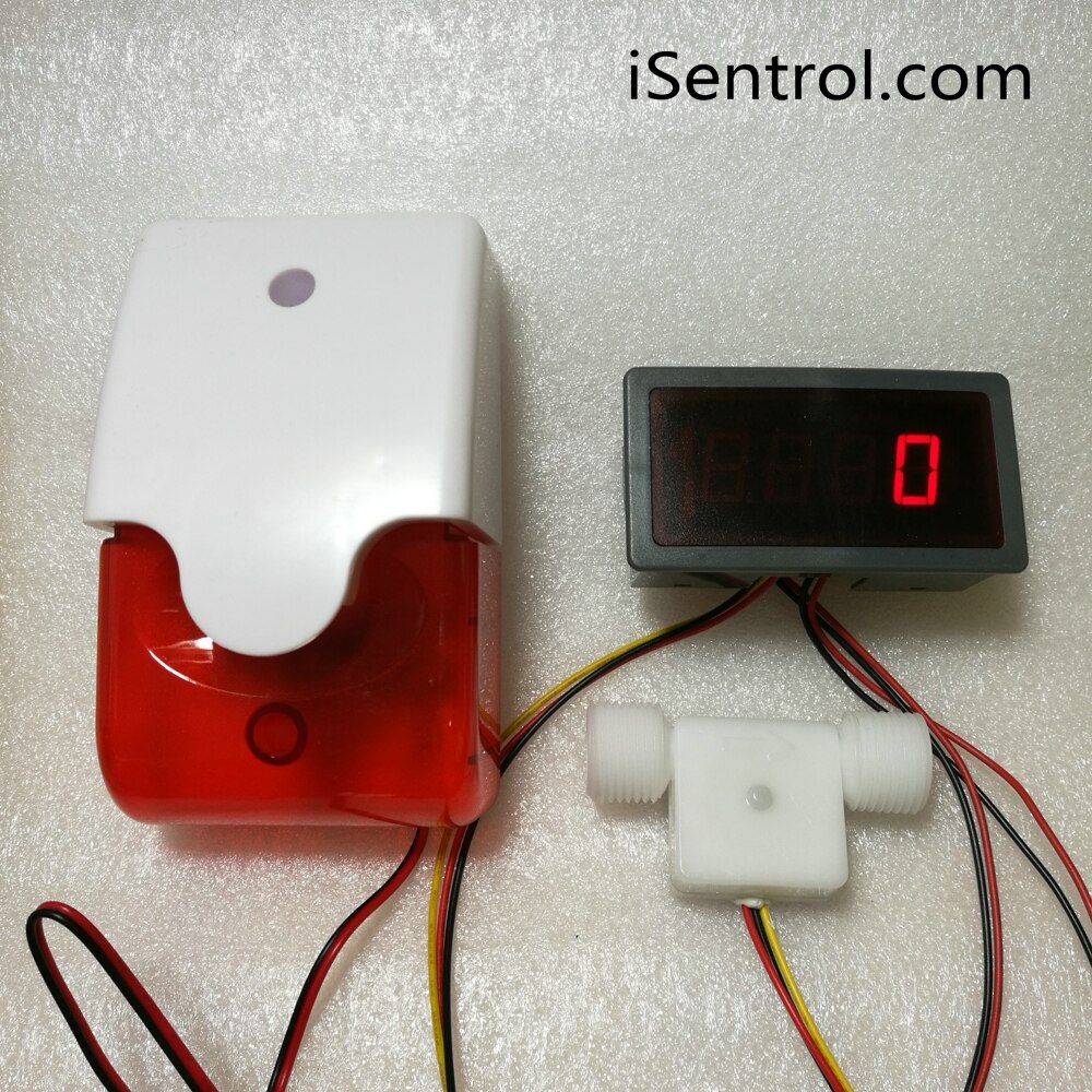 US308MT Electronic Flow Meter Alarmer USN-HS21TS-3 0.3-4L/min sus304 hall effect water flow sensor CE certificate iSentrol