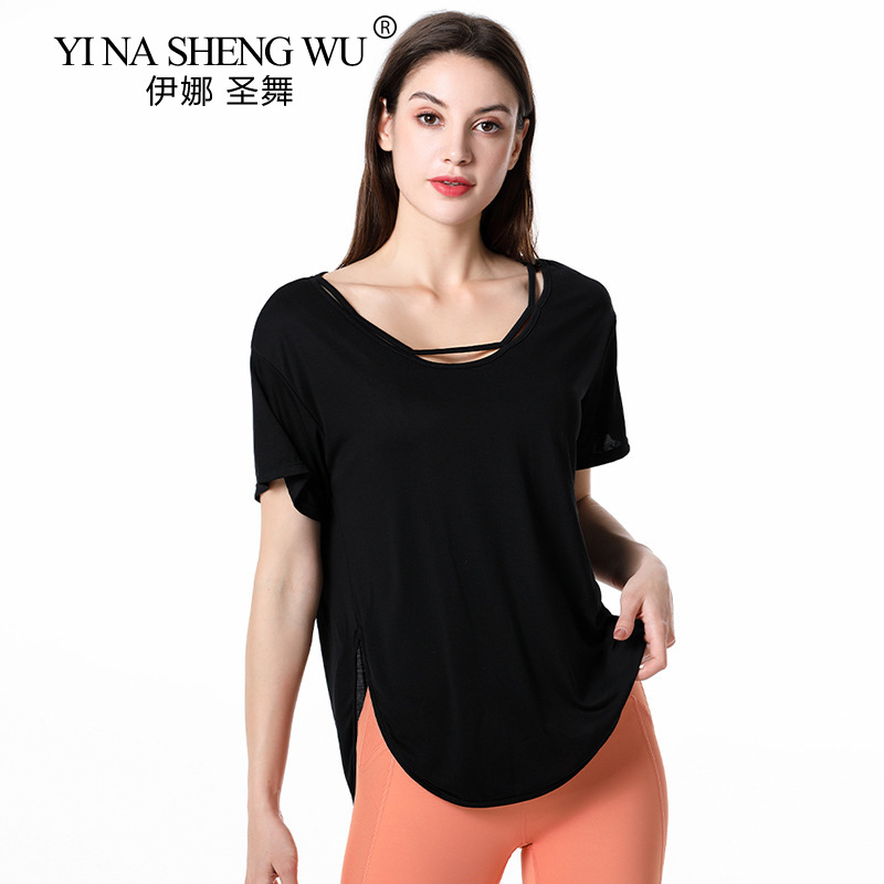 Zomer Yoga Kleding Blouse Losse En Dunne Korte Mouwen Sport T-shirt Dunne Gedeelte Ademend Grote Size Yoga Fitness Kleding