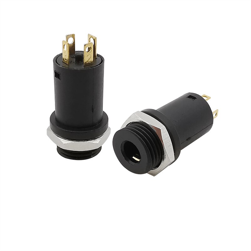 PJ-3164 3.5mm 4 Pin Headphone Jack Stereo Panel Mount Connector 3.5mm 4P Female Interface Audio Video Socket with Thread