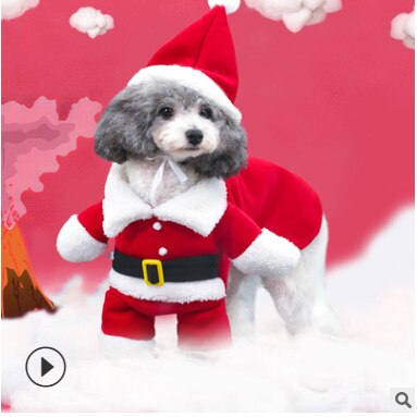 Gå santa claus kæledyr hund kostume jul hund dekoration kostume