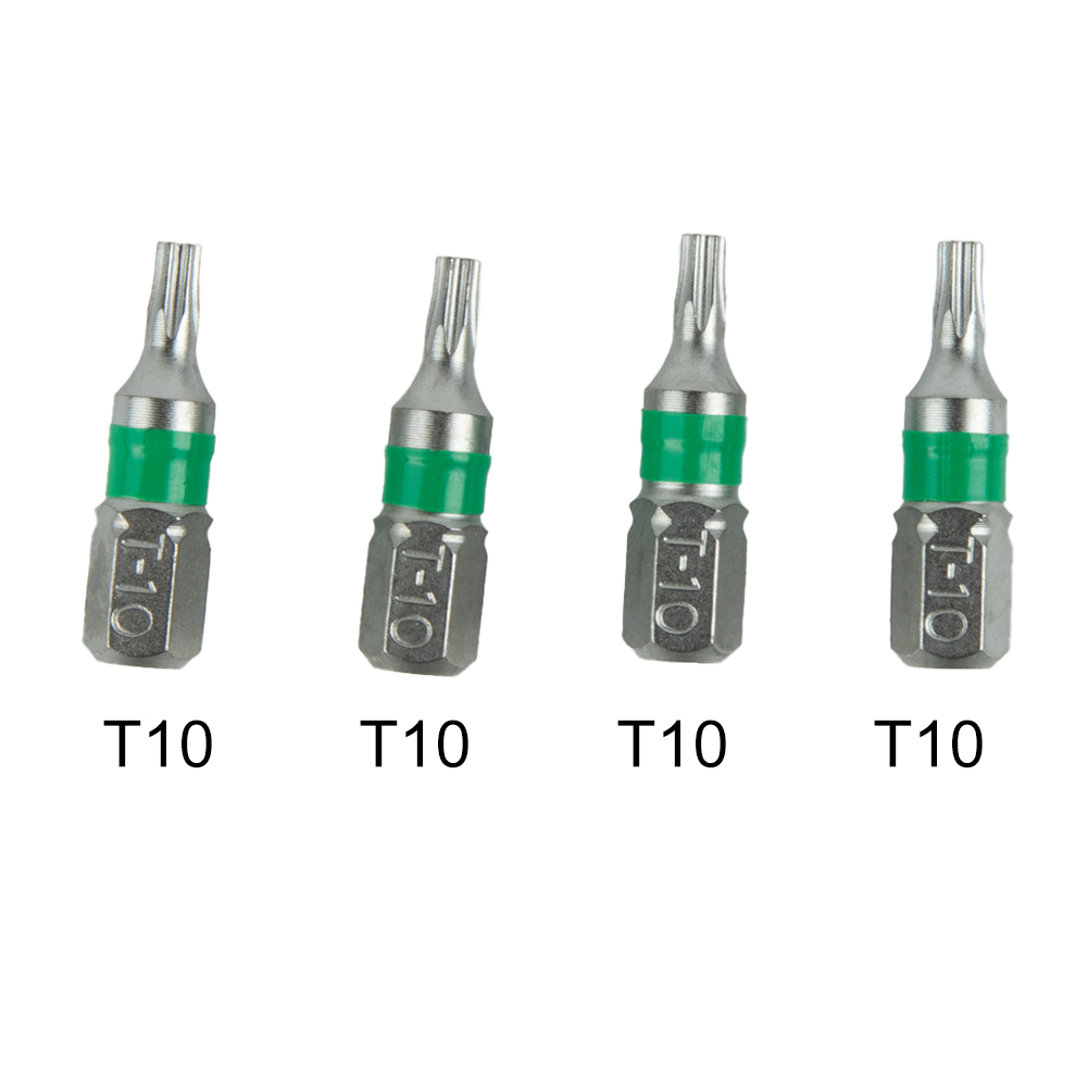 4 Stuks 25 Mm Magnetische Torx Schroevendraaier Bits Set Elektrische Schroevendraaier Hoofd T6/T8/T9/T10/T15/T20/T25/T27/T30/T35/T40 Schroevendraaier Bit: Grey