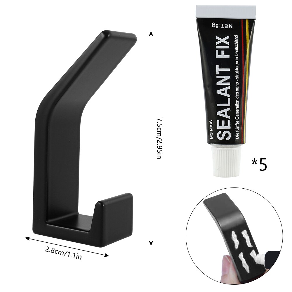 5Pcs Zelfklevende Muur Haken Kleding Tas Hanger Haak Wandmontage Jas Handdoek Roestvrij Sleutels Houder Keuken Badkamer accessoires