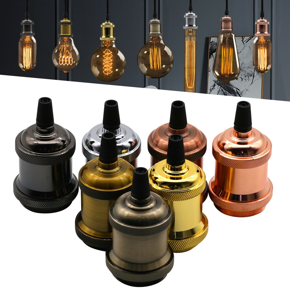 Jahrgang retro Edison Lampe E27 Buchse Anhänger Lichter Birne Buchse Schraube Basis Aluminium Licht Industrie retro Lampe Halfter Montage