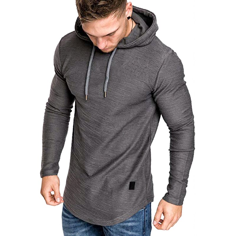 Sudadera con capucha para hombre, de , de Color sólido, de , primavera y otoño, Hip-Hop, M-3XL de manga larga, novedad de: M / gray