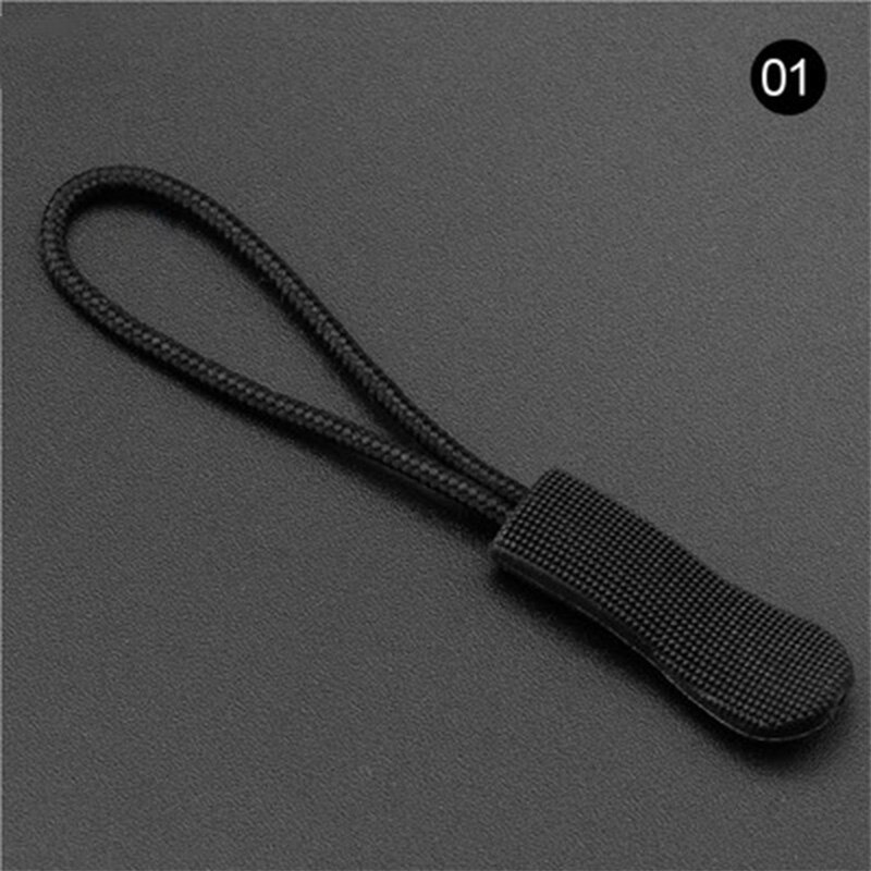 Tirette de fermeture à glissière, 10 pièces, cordon de fermeture à glissière, ajustement d&#39;extrémité, tête de fermeture à glissière de remplacement, Clip de fixation de boucle, valise vêtements, accessoires de couture à domicile: black