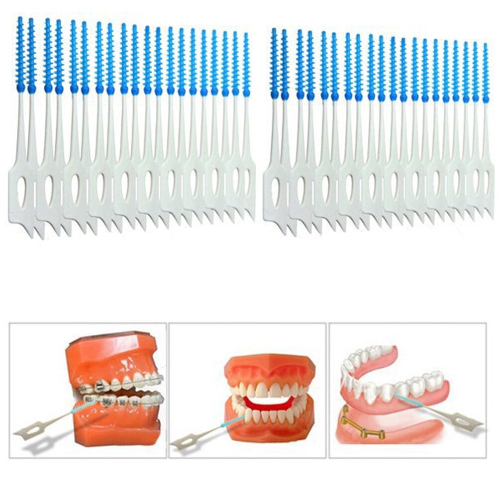 40Pcs Tanden Poetsen Spleet Tussen Tanden Tandenborstel Schoonmaken Tool Tanden Care Dental Interdentale Borstel