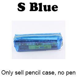 Estojo de plástico transparente para lápis, bolsa para lápis de escola e escritório para maquiagem de cosméticos: Black