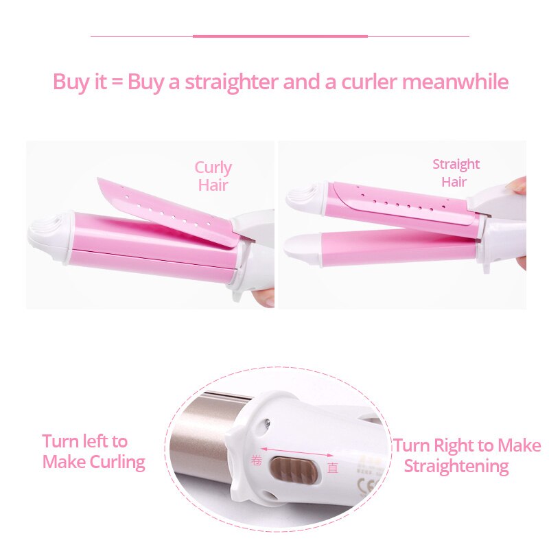 Bigoudi électrique Styler rouleau & lisseur 2 en 1 Hiar outils de coiffage Machine baguette cheveux bouclés fers céramique cheveux Curling