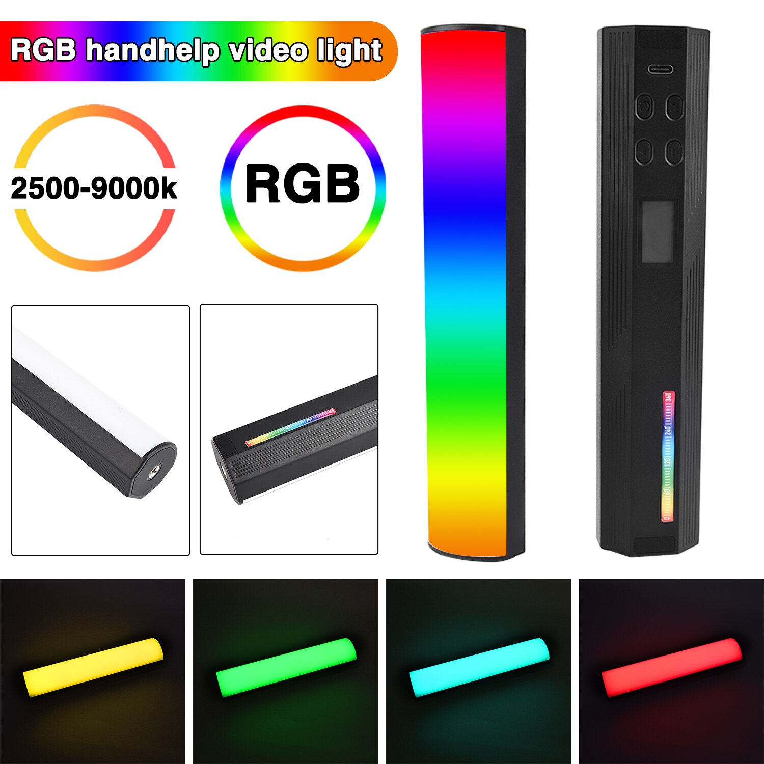 Tubo de luz LED W200 RGB para fotografía, palo de mano para vídeo , Sutefoto