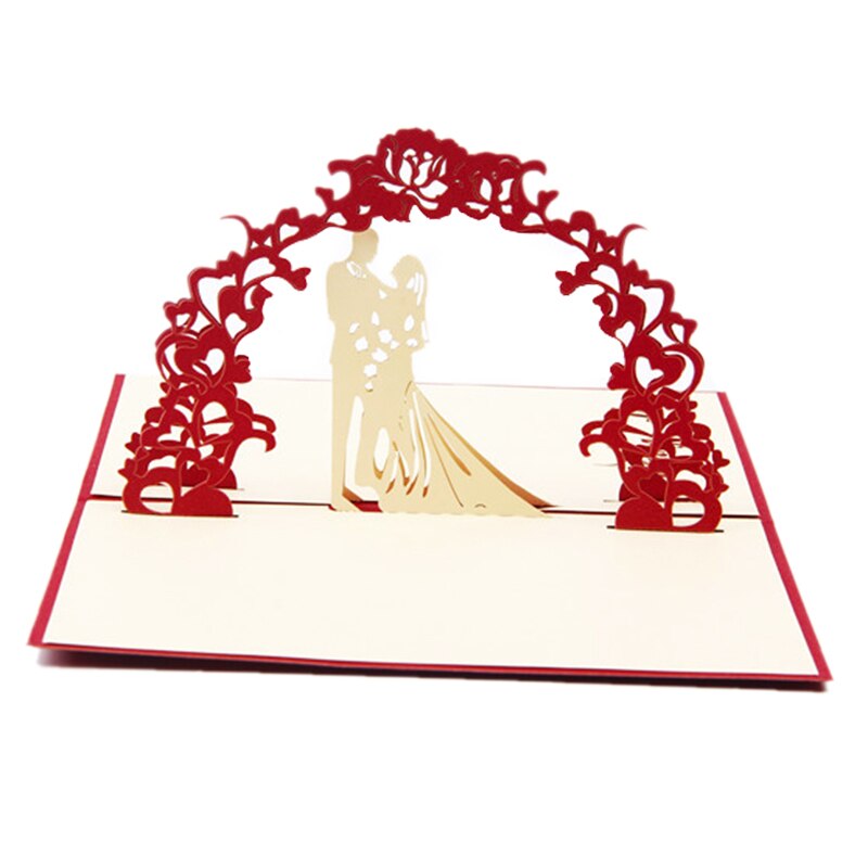3D pop up tarjeta de cumpleaños postal tarjeta de boda amor tarjeta conmemorativa matrimonio amor