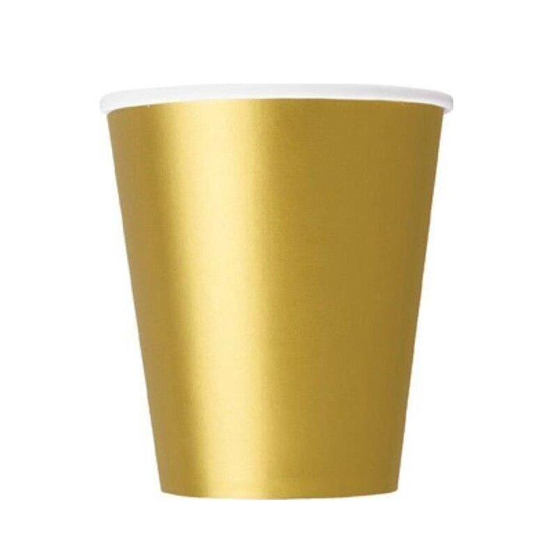 20 stk merke papirkopper 9oz ensfargede papirkopper bursdagsfest servise catering engangs tykk farget: måke