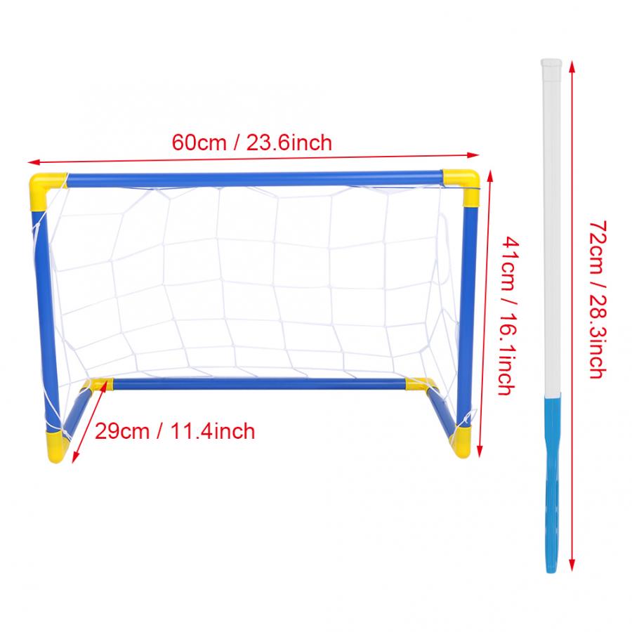 Barn barn ishockey stick treningsverktøy barn sport fotball og felthockey mål med baller og pumpe leketøy sett fotball