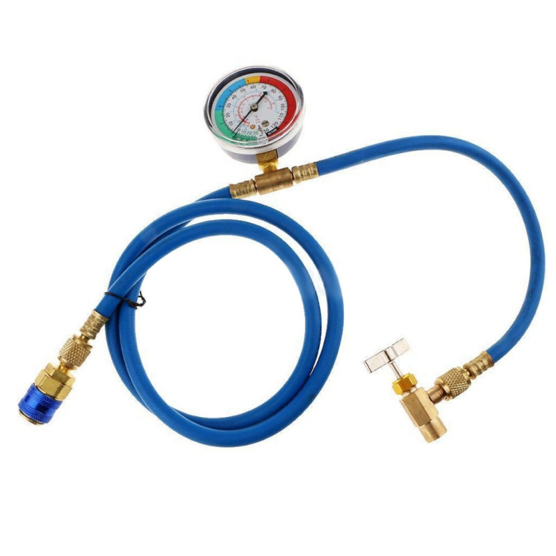 Car Air Conditioning Repair Tool R134a Air Conditioner Fluoride Tube Quick Release Refrigerant Connector Pressure Gauge
