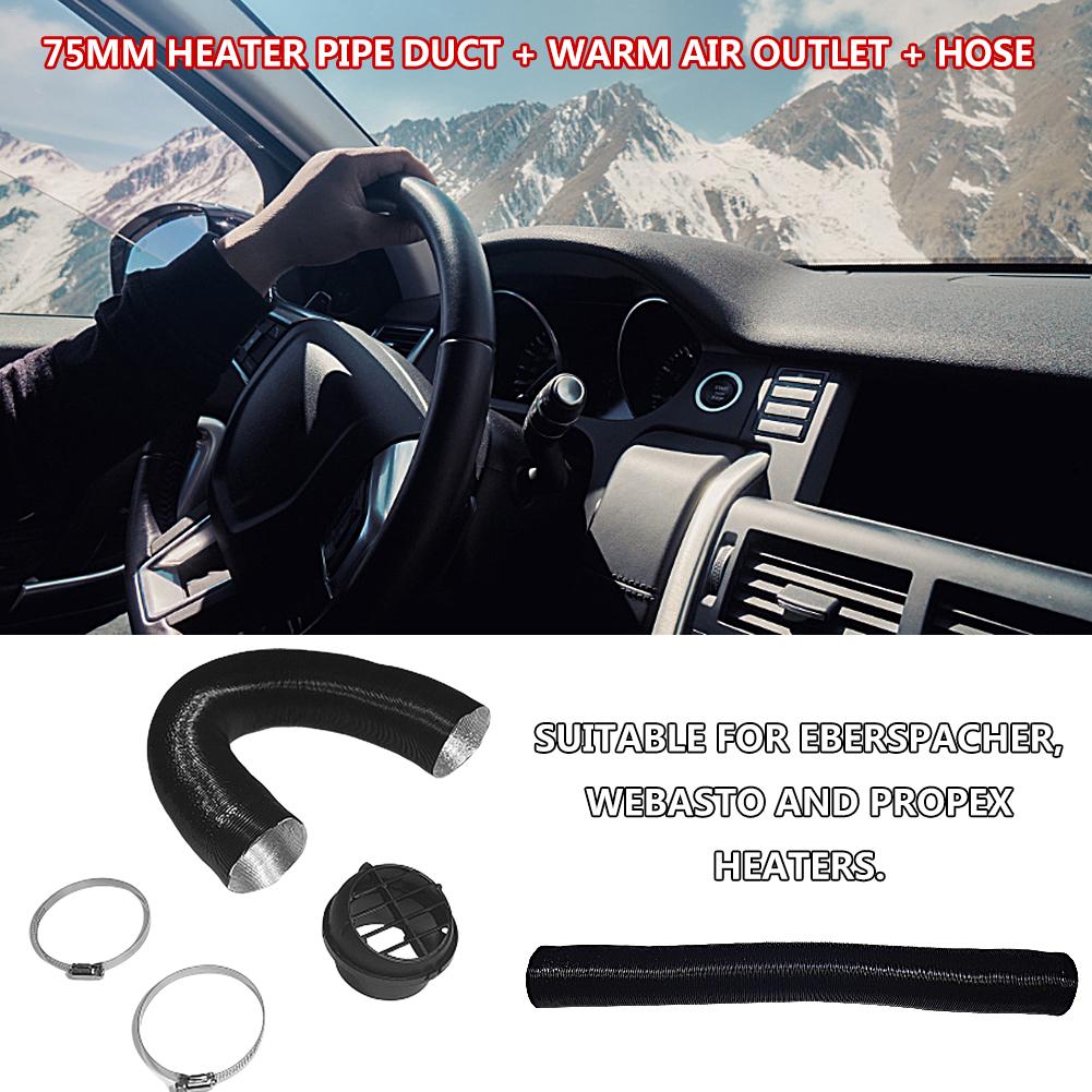 75MM Heating Pipe Clamp Exhaust Port Set Air Vent Heater Pipe Duct Parking Heater Accessories Warm Air Outlet Hose