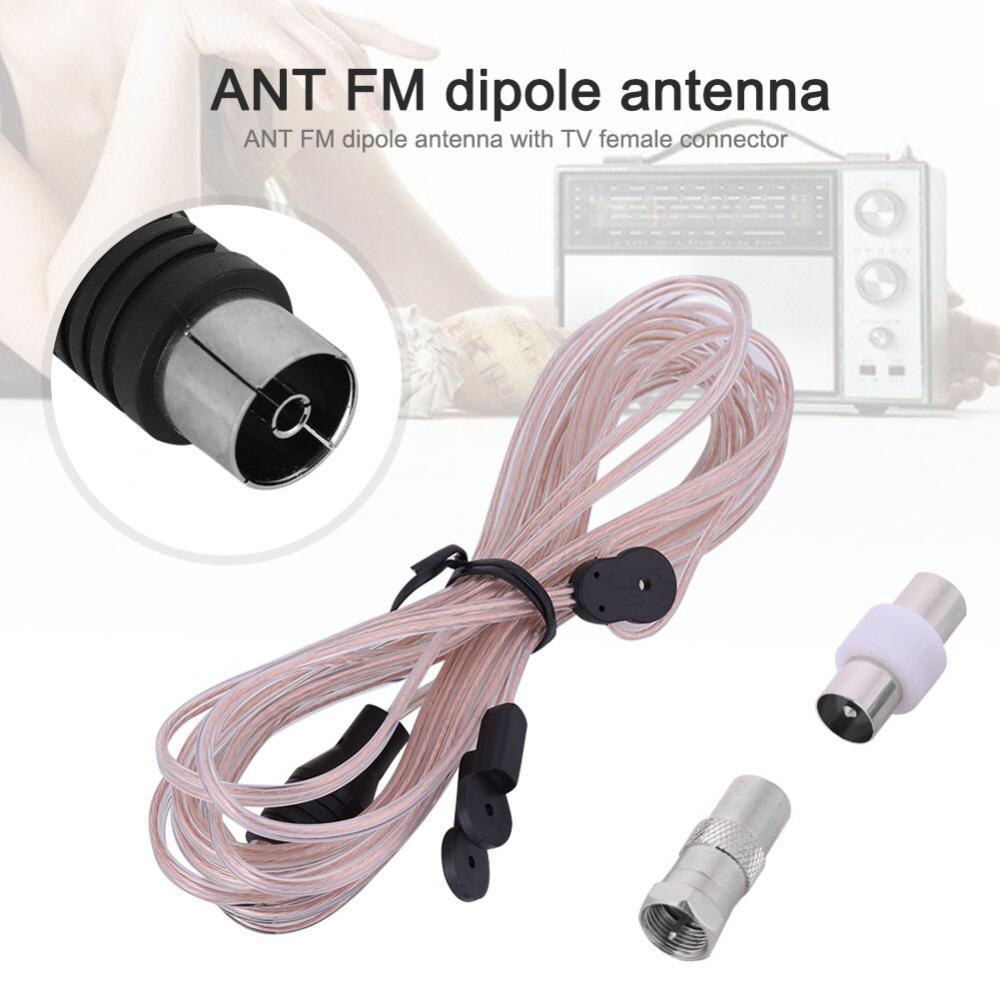 ANT-108 3.2m 75 Ohm FM Radio Aerial Cable Female Connector for Indoor Home Audio Radio Stereo Receiver