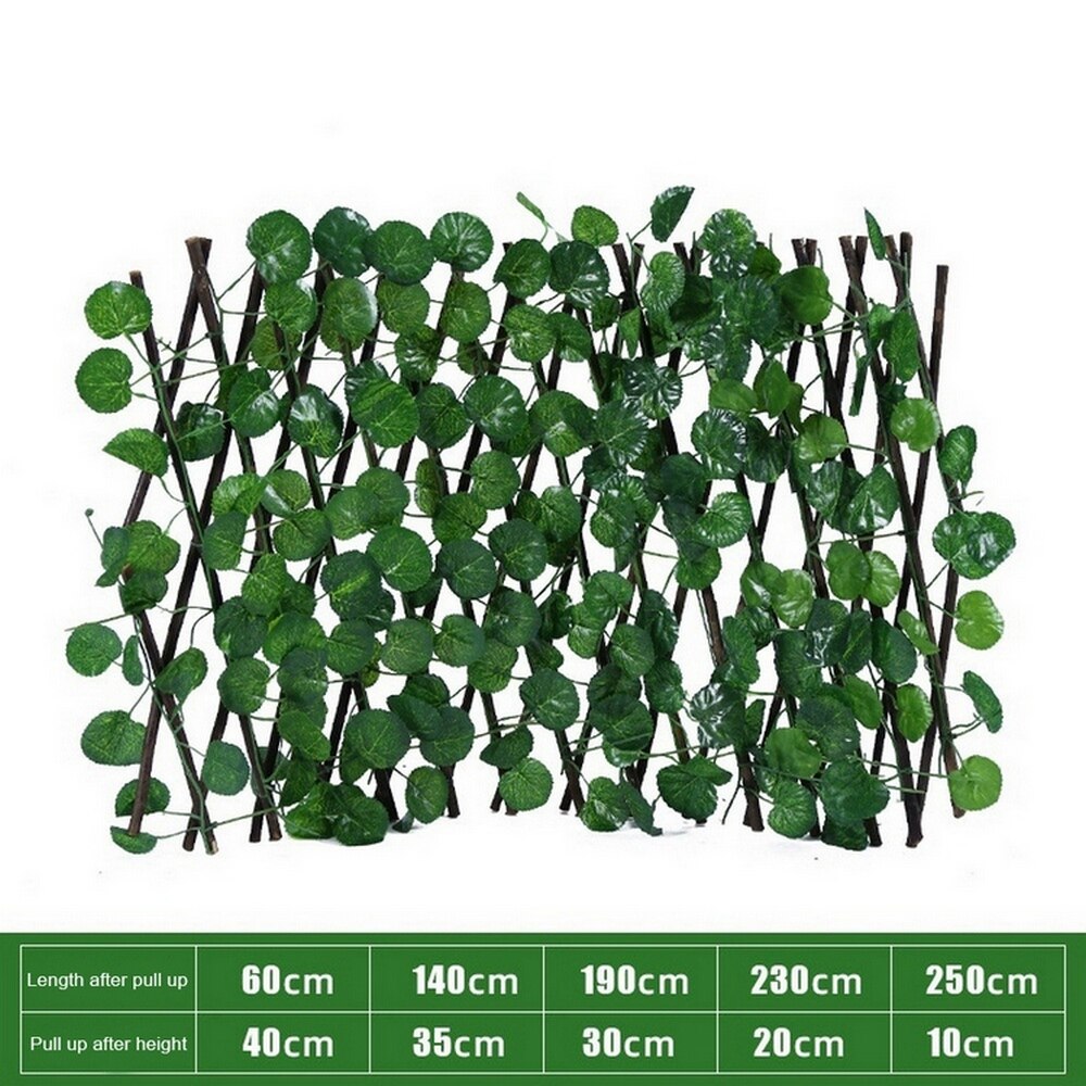 Retractable Artificial Garden Fence Expandable Faux Ivy Privacy Fence Wood Vines Climbing Frame Gardening Plant Home Decorations