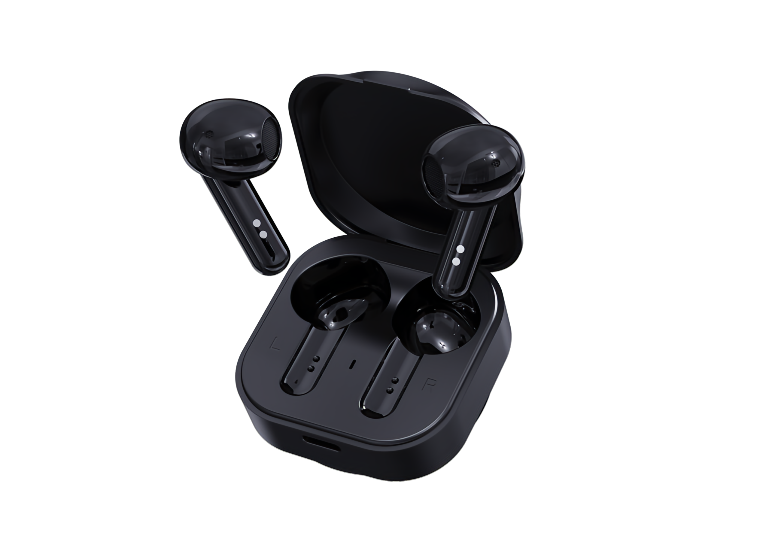 Kick-pop anc wireless headphones , , 40 db,  noise-canceling earbuds, bluetooth , 5.3- earbuds with , 6 microphones, enc hd call headset, transparency mode: Black