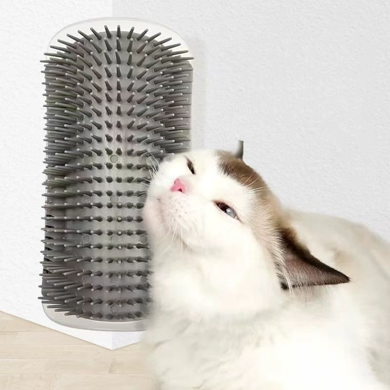 Herramienta de masaje para gatos, peine de masaje para depilación de mascotas, esquina de pared, cepillo para frotar autolimpiante, juguetes para gatos, suministros de belleza para mascotas
