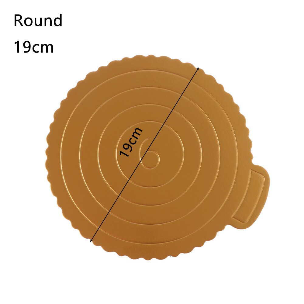 Mousse Cake Boards Gold Paper Cupcake Dessert Display Tray Pastry Baking Mat Cake Decor Tool Kitchen reposteria pasteleria Tool: 19cm Round