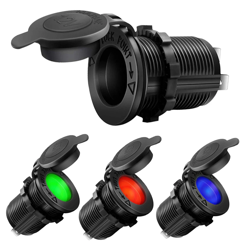 Enchufe para encendedor de cigarrillos de coche, enchufe adaptador de 12V-24V, enchufe múltiple para motocicletas, barco marino, motocicleta, camión, RV, ATV