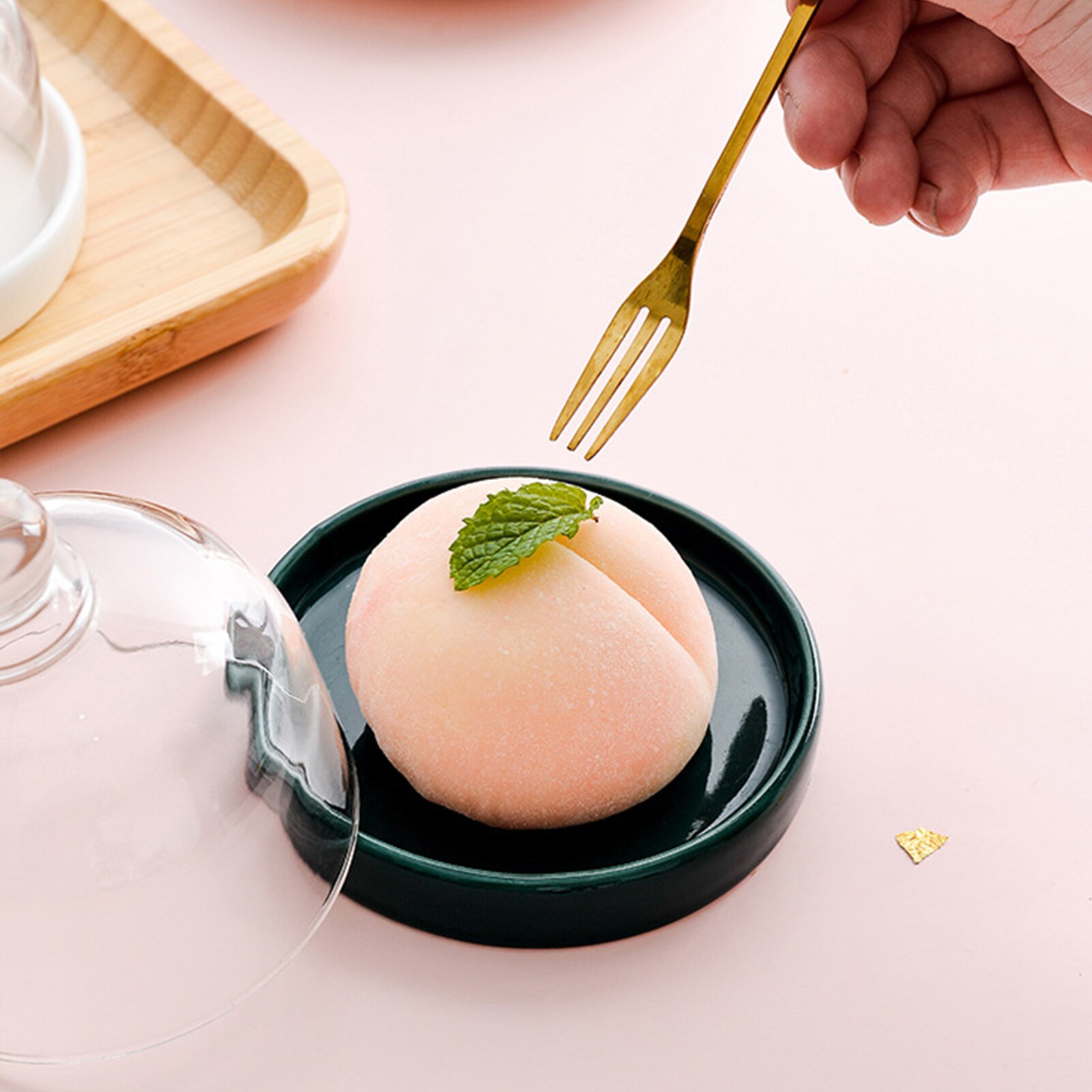 Plateau à gâteaux avec couvercle en verre, multi-usages, Mini assiette à Dessert, plateau d'affichage de gâteaux pour tenir les gâteaux, jaune d'œuf, croustillant