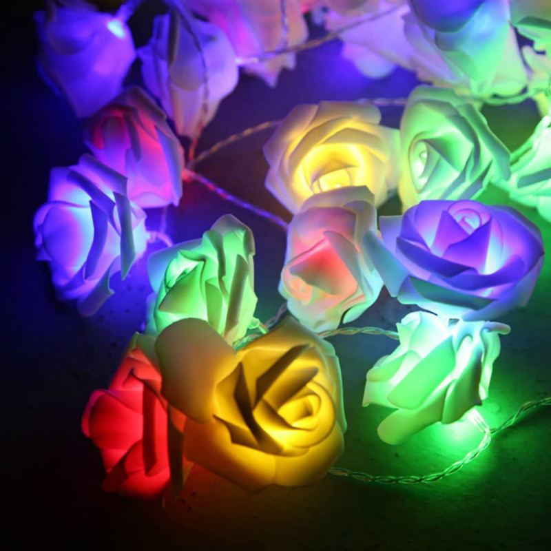 3m LED Rose Schnur Lichter Licht Dekoration für Valentinstag Hochzeit Mädchen Herz Zimmer Garten Nachtlicht Glühwürmchen lichter Dekor: Multi Rose / 3m 20 leds