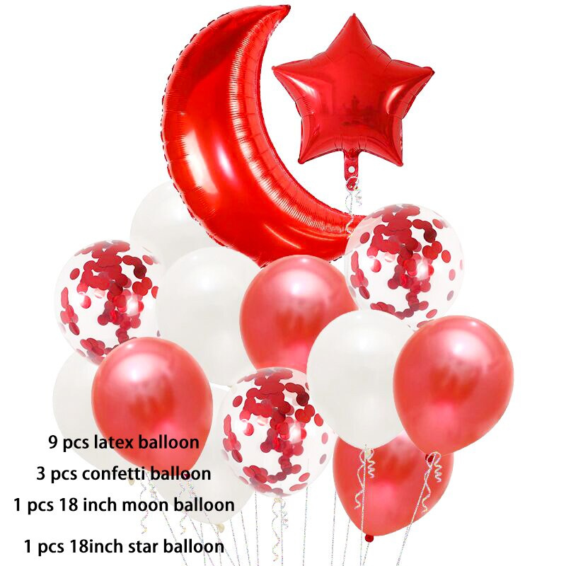 14 stk / sæt stormåne guld lyserød folie ballon konfetti balloner 18 tommer hjerte stjerne helium globos fødselsdagsfest bryllup dekorationer