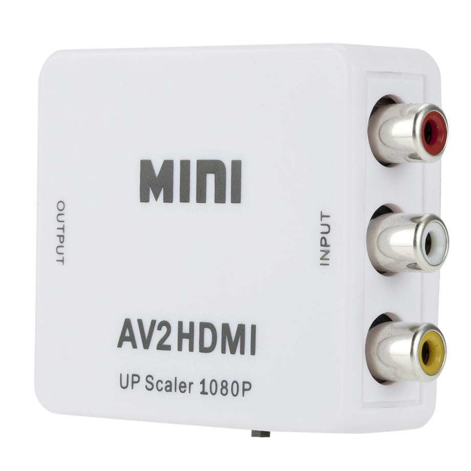 Adaptador de escalador de vídeo compuesto, 1080P, HDMI, compatible con AV, caja RCA AV a HDMI, adaptador de escalador de vídeo CVSB L/R