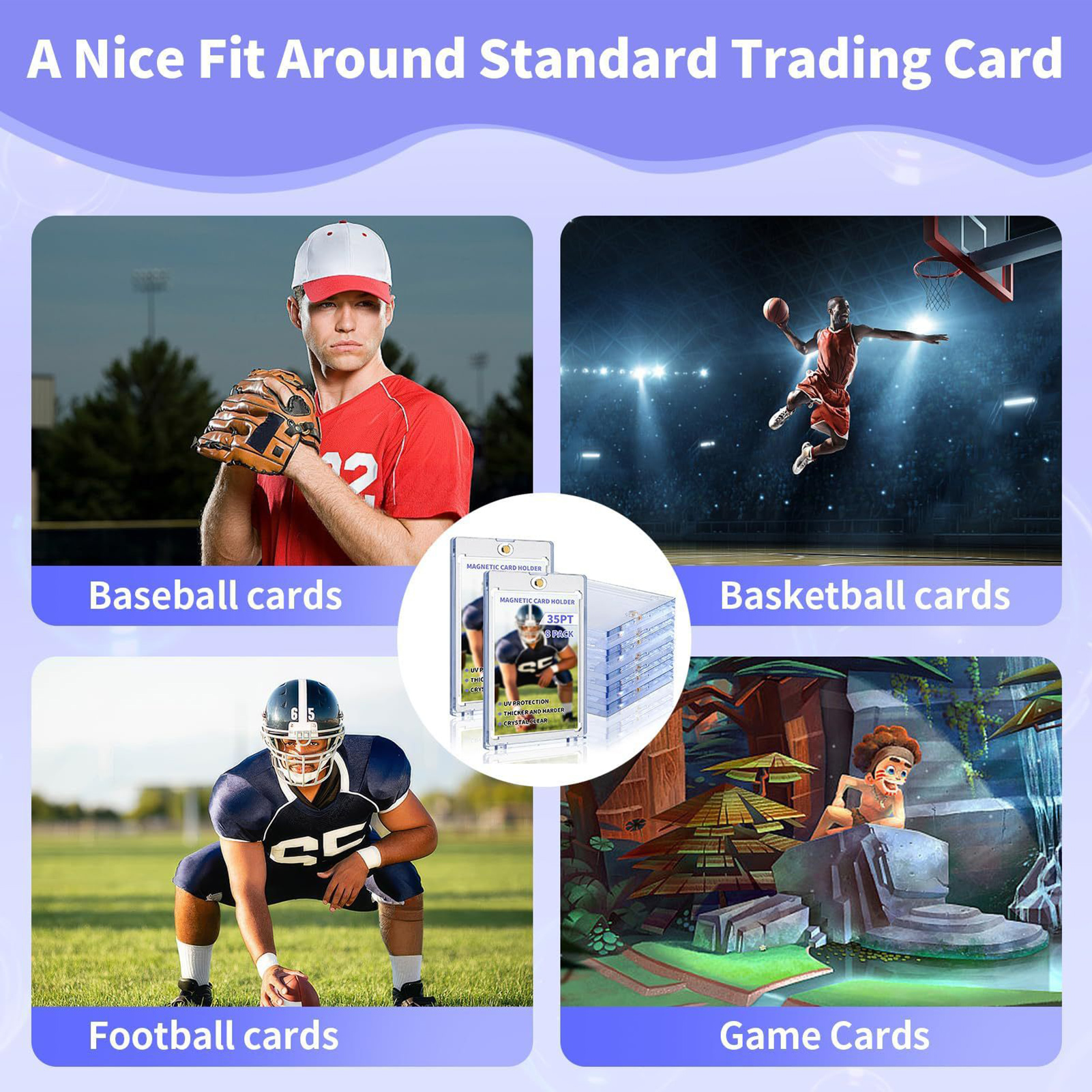 1/6Pcs Magnetic Card Holder Clear Acrylic Photo Protectors Display Case Idol/Sports Star Photo Cards Organizer Year