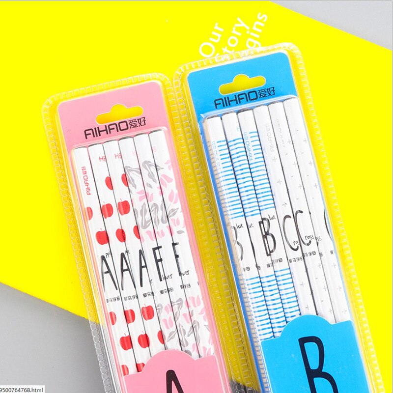 12pcs/Lot Roman Letter Pencil HB Black Lead Alpha Standard Pencils for School Supplies Wood Lapis Office Accessories