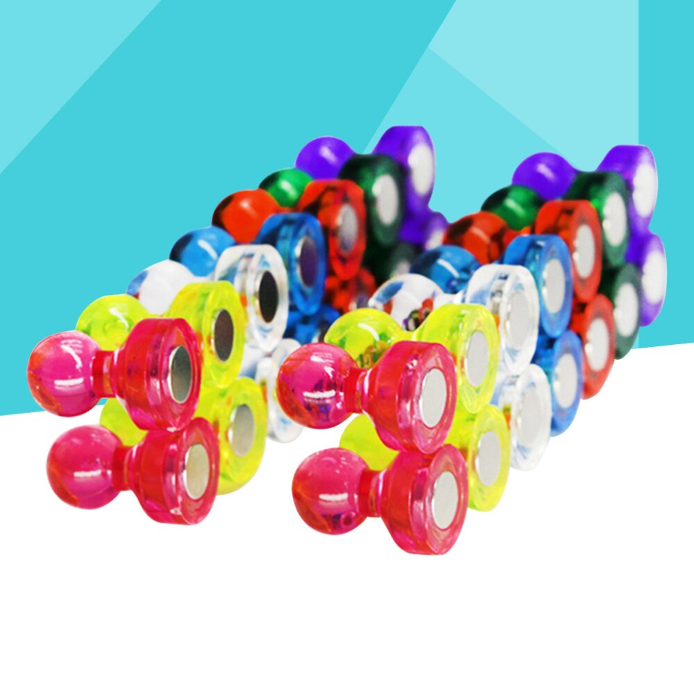 56Pcs Magnetische Punaise Transparante Kleurrijke Punaise Schilderen Punaise Voor Man Vrouw Dame (Rood, Oranje, Geel, groen, Blauw,