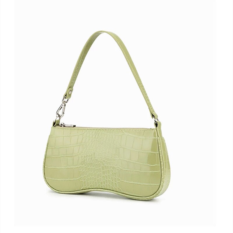 Vintage baguette tas met alligatormotief voor dames, pu leren schoudertas, okseltas, dameshandtas, meisjesportemonnee: Groente