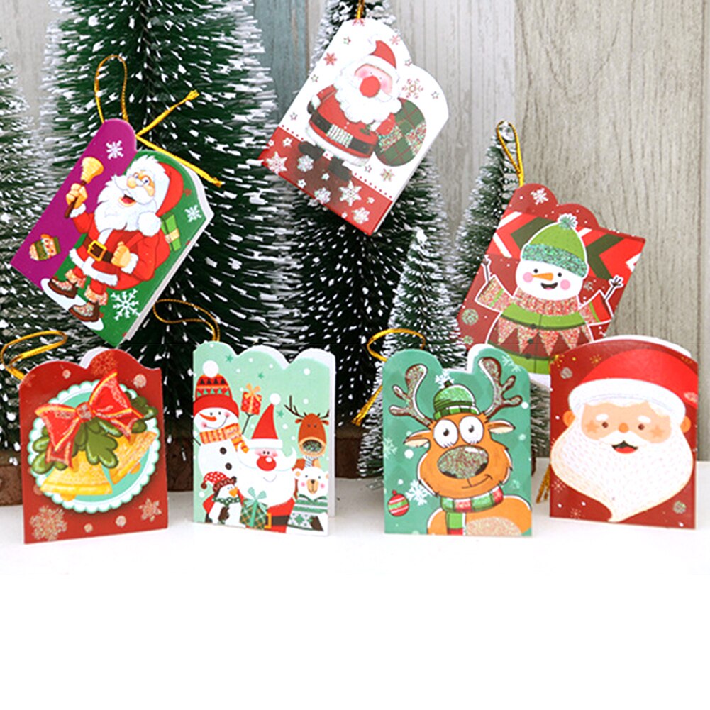 128pcs Merry Christmas Greeting Cards Kids Mini Xmas Greeting Cards Year Postcard Card Xmas Party