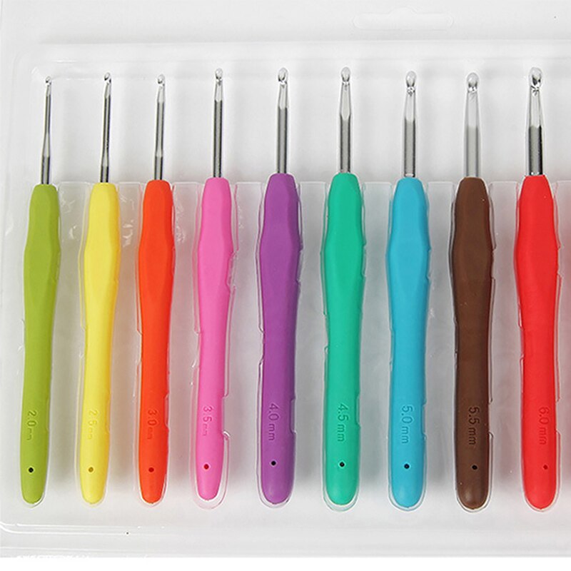 1pc 2-10mm z gumową rączką szydełko haki igły dzianiny plecione wyroby przędzy przyrządy do szycia szydełka szydełka narzędzia do dziania