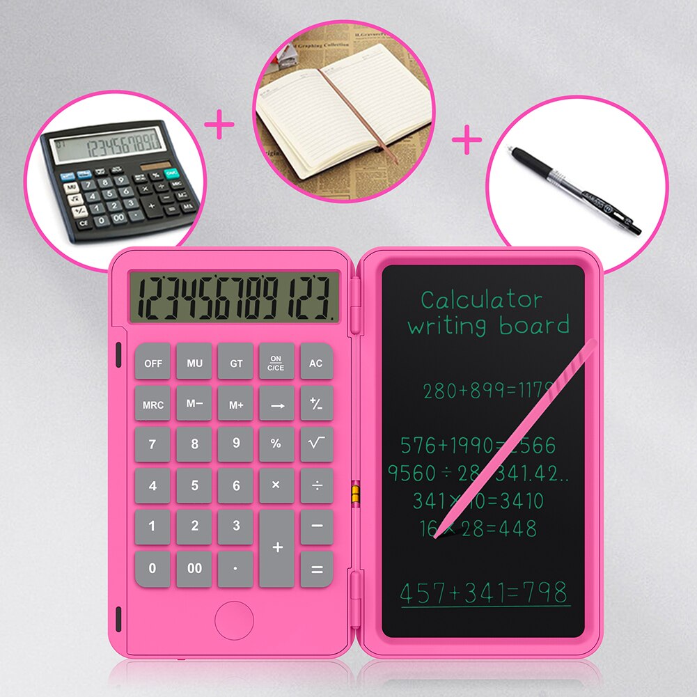 Basic Calculator Rechargeable Standard Function Desktop Calculator with 6.5 inch LCD Writing Tablet Electronic Drawing Pad