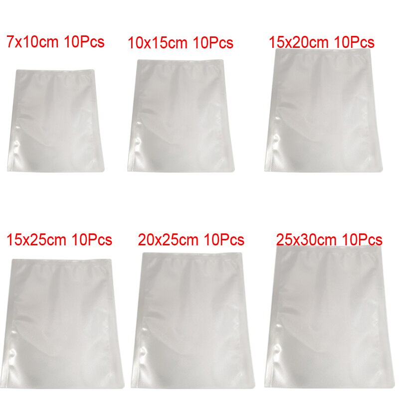 Vacuum Sealer Bags for Food Saver Sealing Machine Plastic Storage Vacuum Bag Kitchen Packer Vacum Bag Dropshippin: 7x10x15x20x25x30 10P