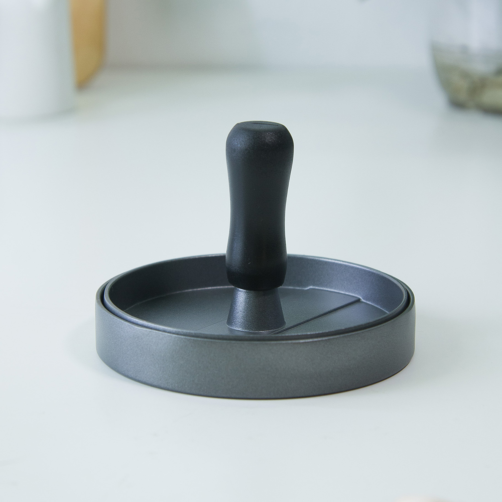 Xyj rund form hamburgerpress matte-kvalitet aluminiumslegering hamburger kjøtt biff grille burger trykk patty maker form form
