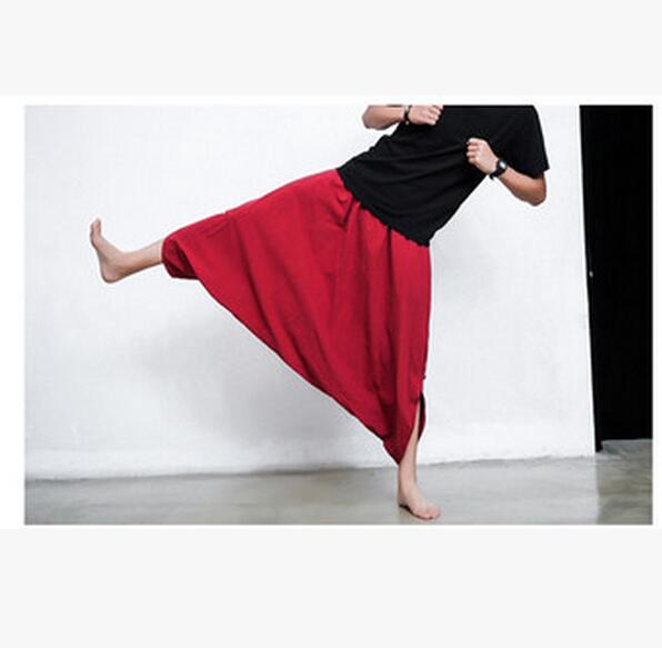 Pantalones bombachos holgados de lino para mujer, pantalón bombacho con falda, con gran entrepierna, para club nocturno, novedad de verano,: 2