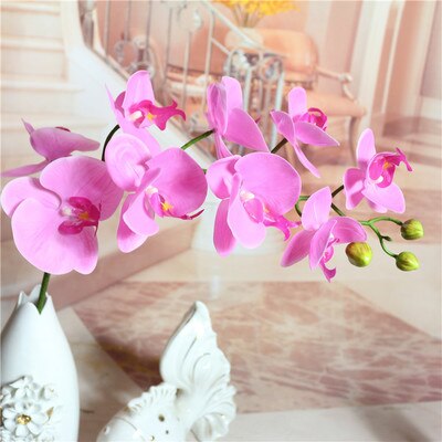 Arrangement de fleurs artificielles de grande taille | En PU, sensation à la main, orchidée, fleur bonsaï, bouquet de fleurs luxueux, uniquement sans vase: color 9 small flower