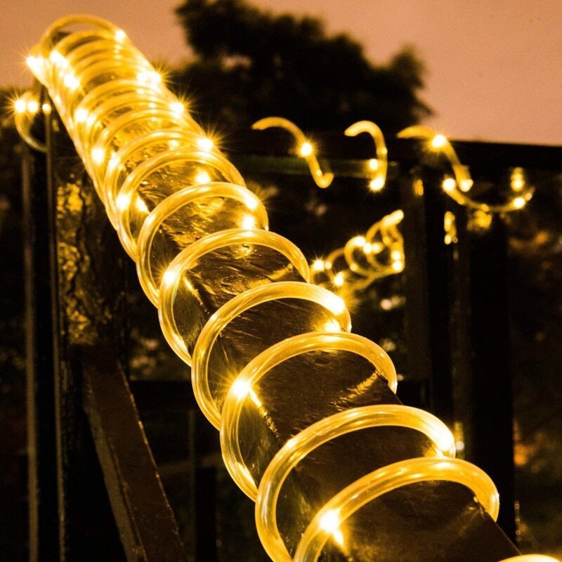 Solar Copper Wire Tube Light 8 Mode Outdoor Waterproof String Lights Christmas Garden Lights LED Lantern