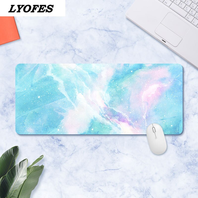Kawaii Desk Mat Gamer Large Marble Desk Pad Mouse Pad Waterproof Computer Keyboard Table Decoration Cover Gaming Player Mice Mat: 300x800x2mm 22