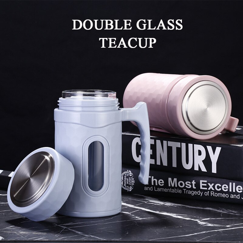 ENERGE LENTE plastic glas business kantoor thee cup dubbel glas met thee compartiment hoogwaardige cup thermos cup