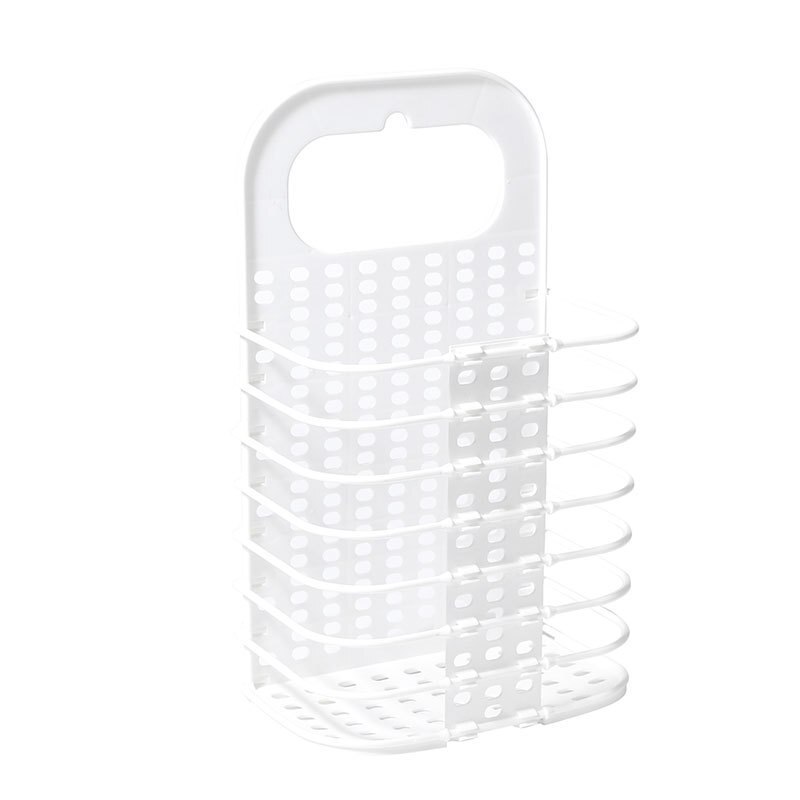 Verbeterde Plastic Vuile Wasmand Opvouwbare Thuis Vuile Wasmand Stevig Handvat Met 2 Geen Boren Haken: Small white