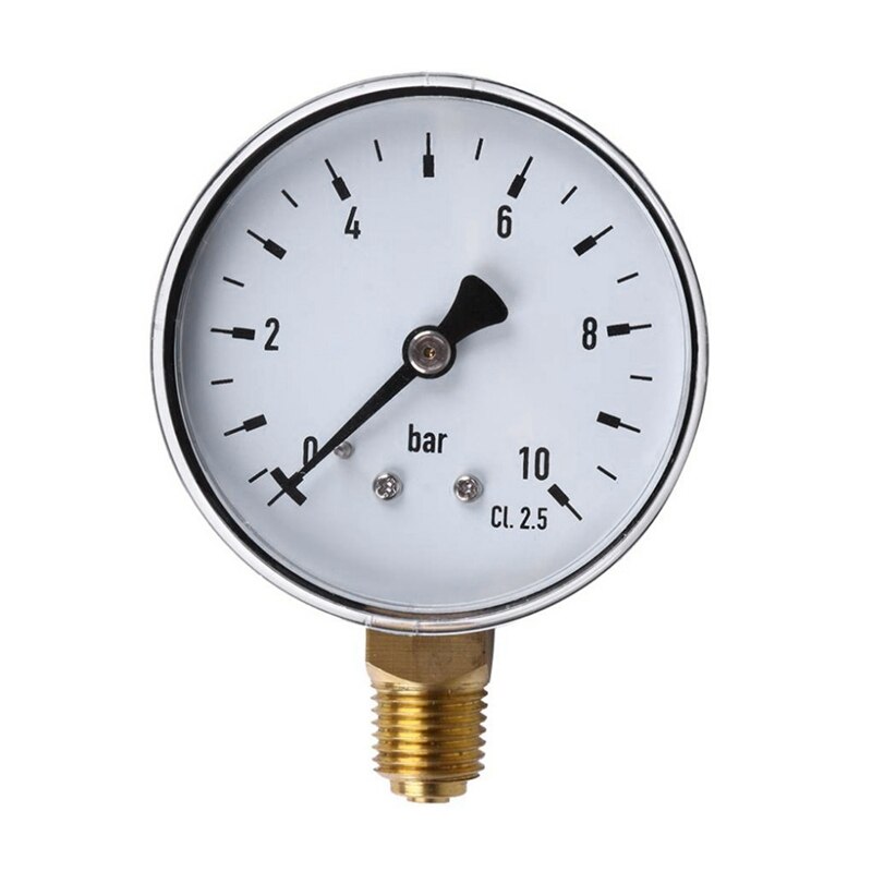 0-60Bar Luchtdrukmeter 60mm - Hydraulische & Waterdrukmeter Met 1/4 NPT Aansluiting