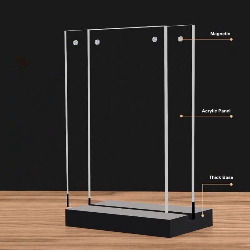 100*200mm akrylskilt holder bord nummer stand menu tæller plakat holder skilt display stativ