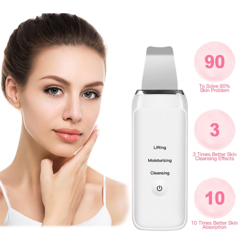 Skin Scrubber Facial Skin Scrubber USB Gentle Blackhead Remover Ultrasonic Reduce Wrinkles and spot Facial Dead Skin Removal 30D