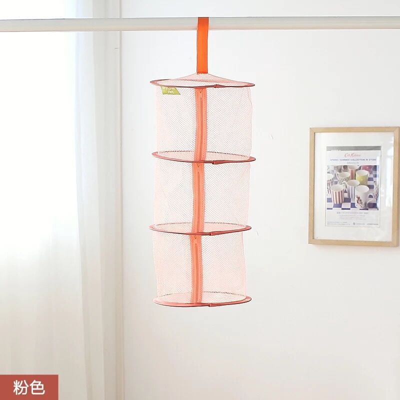Drying Net Multifunctional Household Tools Clothes Drying Vegetable Fruit Drying Basket Home Kitchen Foldable Drying Rack: Orange